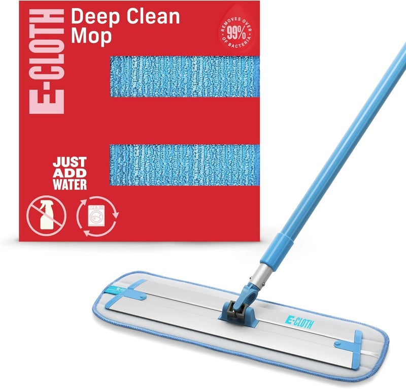E-Cloth Deep Clean Microfiber Mop - Reusable Mop Pad for Home Cleaning, Hard Floors, Wood, Tile, or Laminate, Machine Washable, Use Wet for Cleaning or Dry for Dusting, No Refills or Spray Needed - Image 1
